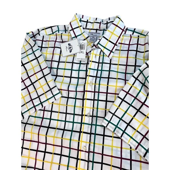 PJ Mark Checked Dress Short Sleeve Button Down 3XL Mens - Picture 1 of 12